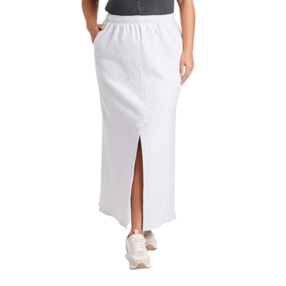 HEATHER GRAY MAXI SWEAT SKIRT SZ Med NWT